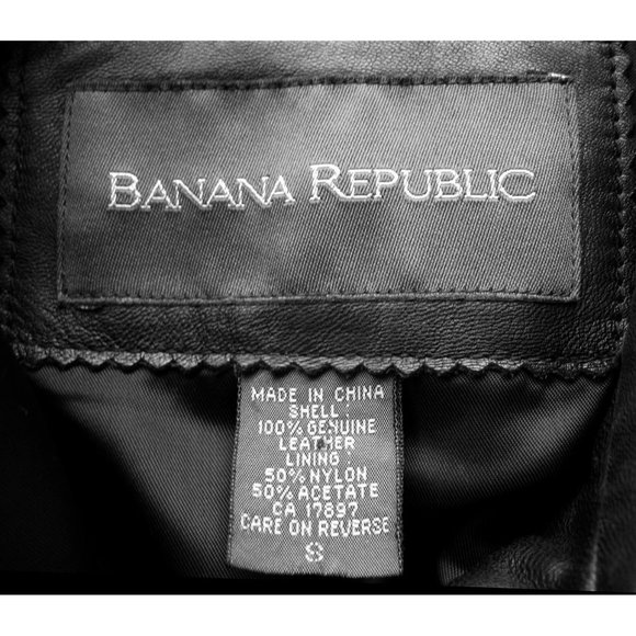 Vintage Banana Republic Black Buttery-Soft Leather Button Down Jacket - Picture 6 of 6